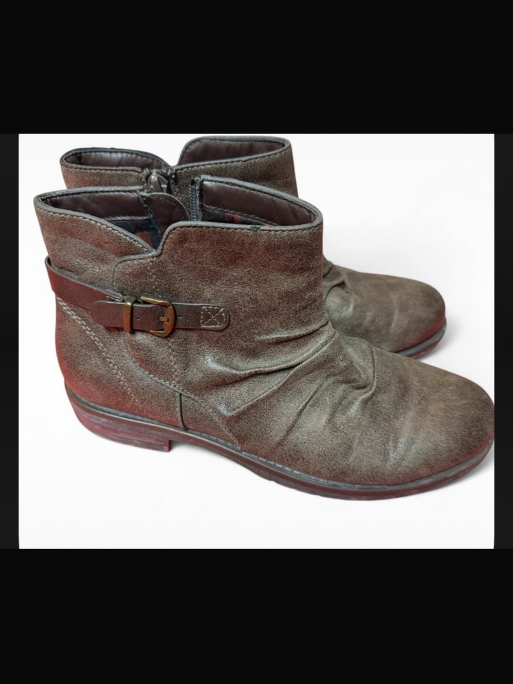 BareTraps Brown Suede Ankle Booties with Side Buckle